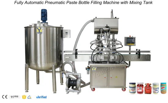 Riempitrice di liquidi detergenti per misuratori di portata completamente automatica di alta qualità più venduta.  Macchina per pasta di bottiglie di plastica completamente automatica/riempimento multitesta